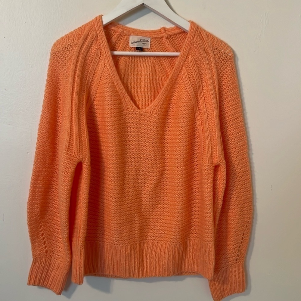 Universal Thread Women's Balloon Sleeve V-Neck Pullover Sweater Sz Sm